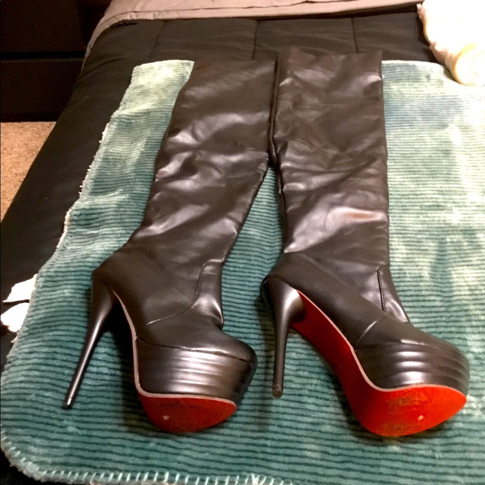 Over the knee platform boots